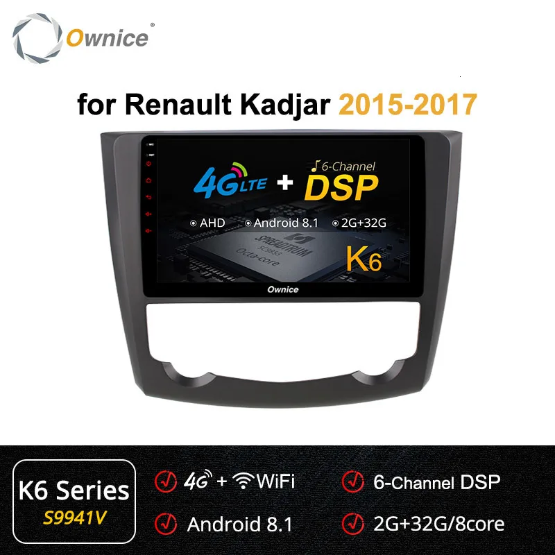Ownice K1 K2 K3 ram 2GB Android 9,0 для Renault Kadjar- автомобильный dvd-плеер навигация GPS радио 4G LTE DAB+ DVR