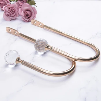 

1pc Metal Alloy Curtain Hooks Holdback Crystal Decor Tie Back Hanger Holder Curtain Hanging Accessory