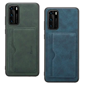 

Luxury PU Leather Back Cover Silicone Case For Samsung Galaxy S20 S9 S10 Note10+ Soft Card Holder Phone Coque Etui Bags Shell