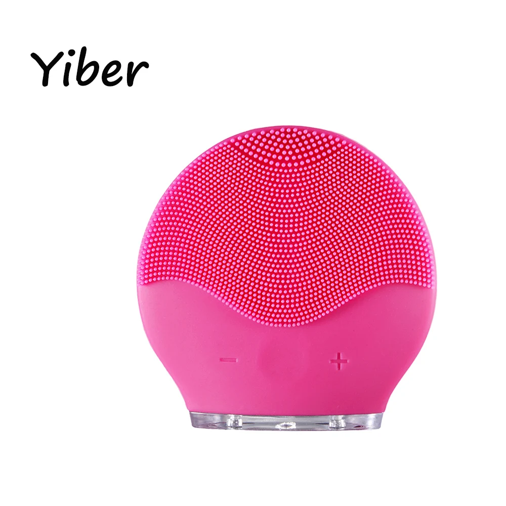 

Facial Cleansing Brush Mini Silicone Electric Face Washing Brush Ultrasonic Vibration Face Cleaner Professional Pore Cleaning