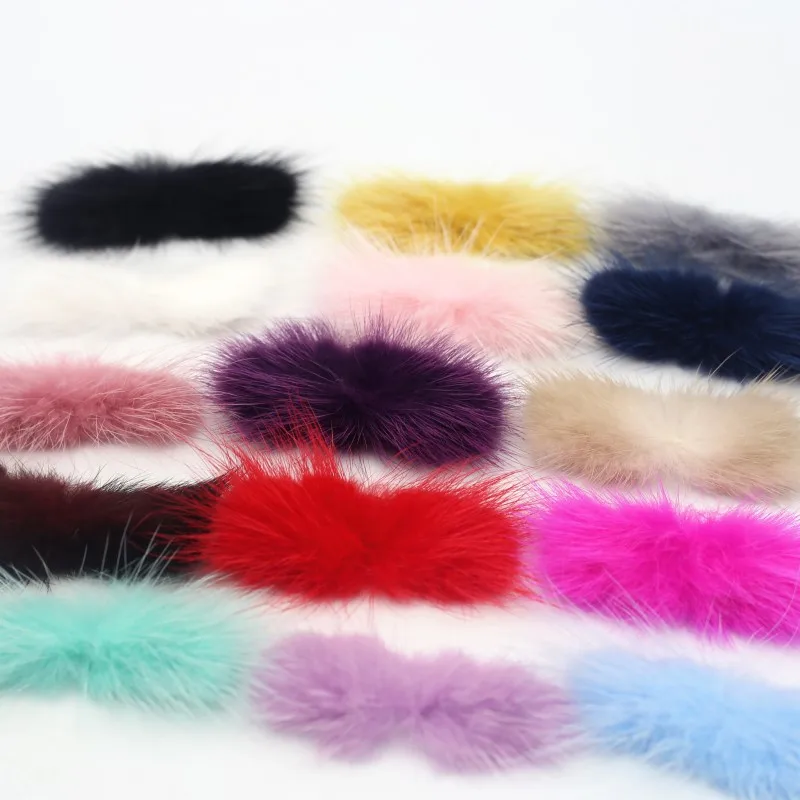5pcs Bowknot Mink Hair Fur Pompom Wedding Party Decor DIY Handmade Headdress Clothing Hats craft supplies pom poms craft supplies
