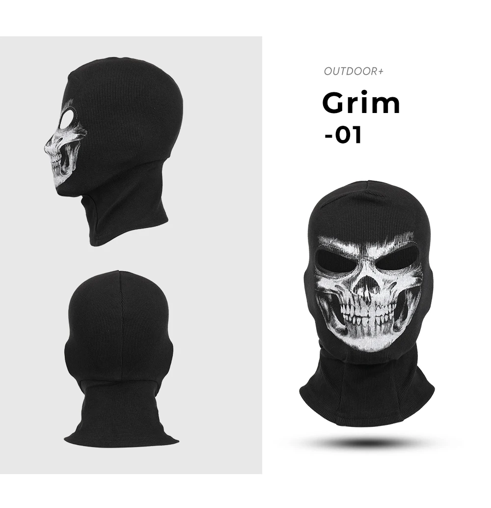 Ghost Balaclava Skull - masque facial élastique effrayant