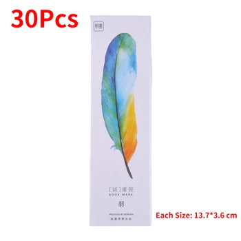 

30Pcs/Pack Feathers Paper Bookmark Book Marks Marker Label Stationery