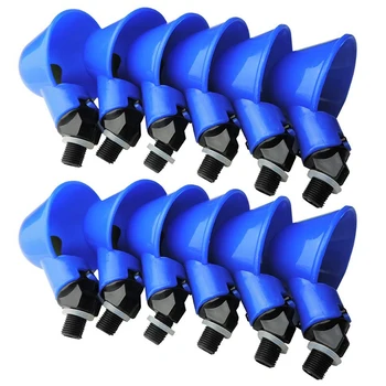 

Chicken Waterer Chicken Automatic Drinking Bowl Pigeon Quail Drinking Bowl Chicken Equipment 12 Packs Blue
