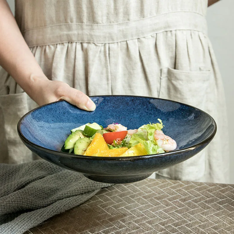 The more you look the stunning ~10 inch large bowl open-mouthed glaze ceramic vegetable and noodle | Дом и сад