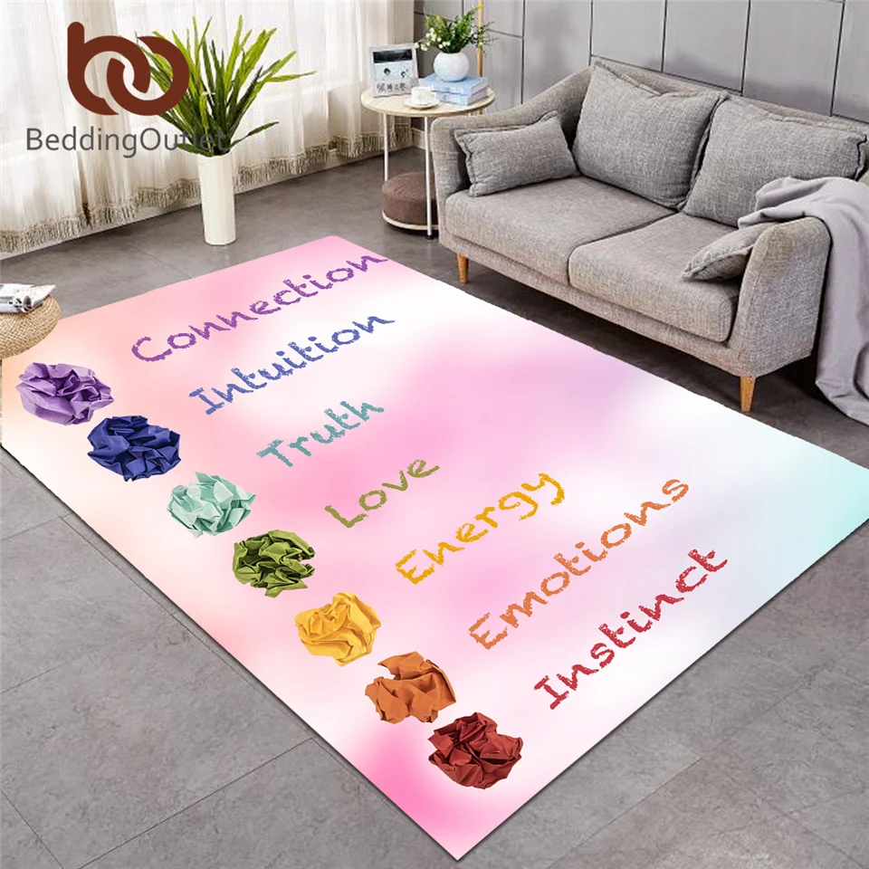 BeddingOutlet цитаты коврик слова Гостиная ковер облака декоративные Нескользящие напольное покрытие яркого розового цвета большие ковры 152x244 см