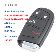 Keyecu yedek akıllı uzaktan araba anahtar Fob 433MHz ID46 uzaktan anahtar Fob Chrysler 200 300 için FCC ID: m3N 40821302
