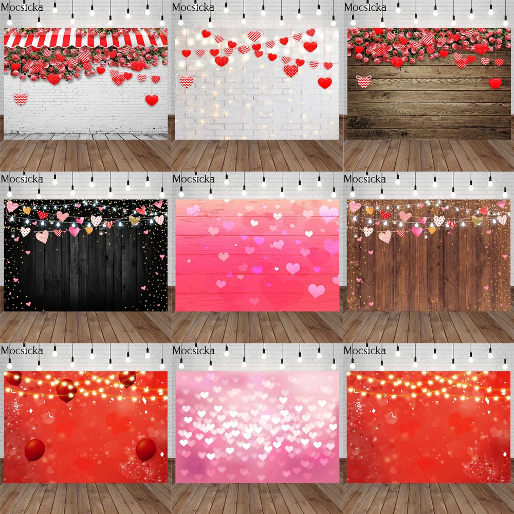 

Mocsicka Valentine's Day Rose Bokeh Photography Background Love Backdrop Romantic Art Portrait Photo Decoration Props Studio