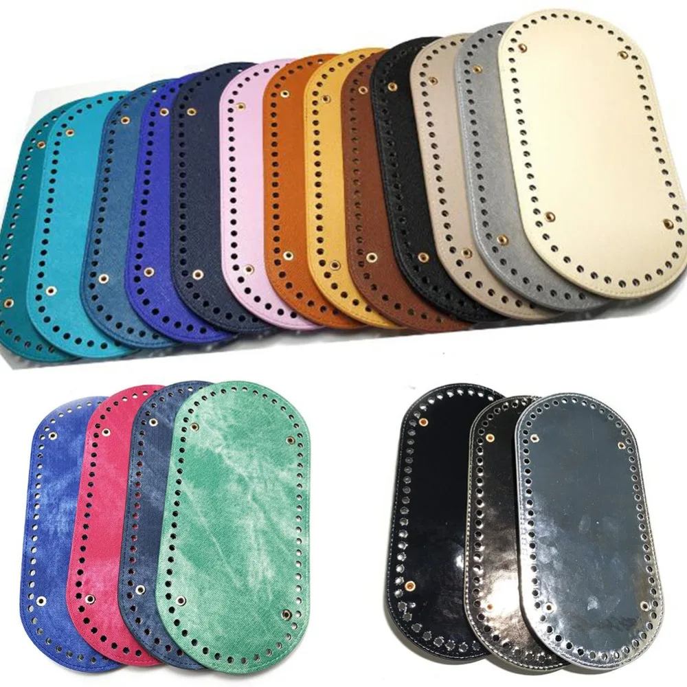 High-Quality-Oval-Long-Bottom-for-Knitting-Bag-PU-leather-60-Holes-Women-Bags-Handmade