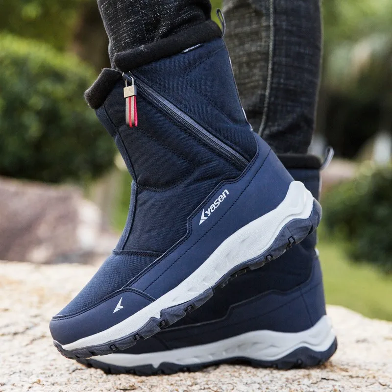 Winter New Thick Couple Snow Boots Plus Mens Warm Side Zipper Outdoor Casual Short Boots Cold Resistance Men Cotton Shoes