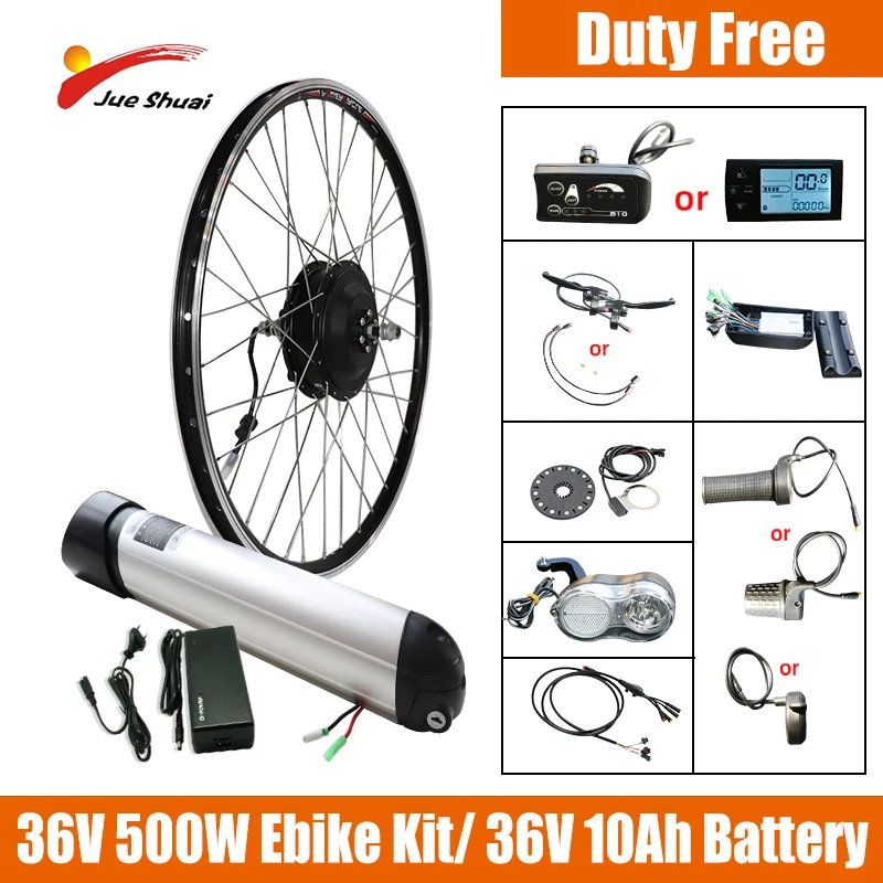 

36V 500W Electric Bike Conversion Kit with 36V 10Ah Lithium Battery 20" 24" 27.5" 700C 29" Wheel Eletric Ebike Kit Tax free