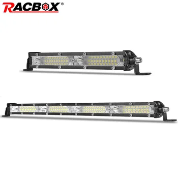 

7 13 inch Ultra Slim Single Row LED Light Bar Wide Flood Work Lamp 60W 120W For 4X4 Truck ATV UTV Offroad Driving DRL Fog Lights