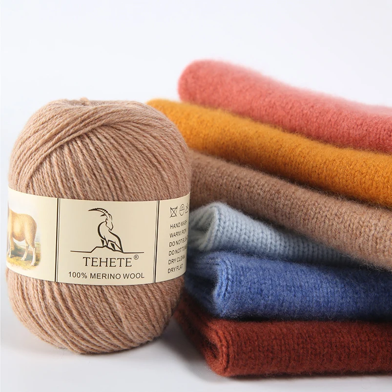 TEHETE 100% Cashmere Yarn for Crocheting 3-Ply Warm Soft Luxurious Fuzzy  Knitting Yarn (Brown)