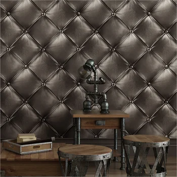 

Vinyl 3d Wallpaper Roll Living Room Waterproof Imitation Leather Pattern Bedroom 3d Wall Sticker Vintage Black Yellow Wall paper