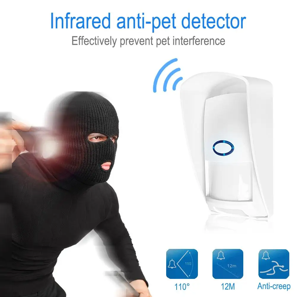 CT70 Outdoor Waterproof Wireless Alarm Infrared Detector Anti Pet Sensor PIR sensor pet Immune for Home Security Alarm System
