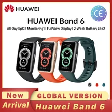 Huawei banda 6 pulseira inteligente original 2-week vida útil da bateria bt 5.0 spo2 monitoramento fullview monitor de freqüência cardíaca rastreador