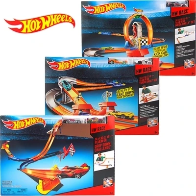 Hotwheels ECL-3-in-1 аксессуары модель автомобиля поезд дети пластиковые металлические игрушки набор oyuncak araba горячие мальчики игрушки для детей BGJ08