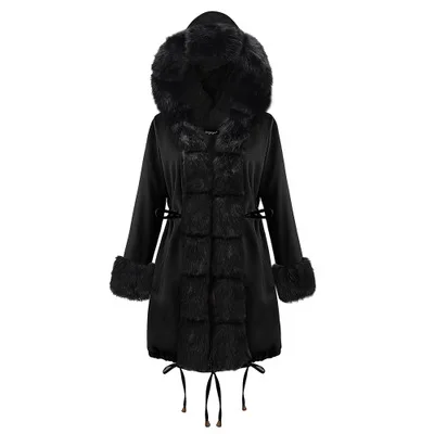 Winter Maternity Long Parka Outwear Fur Collar Hooded Maternity Coats Warm Plush Pregnant Winter Coats Clothes For Pregnancy - Цвет: Розовый