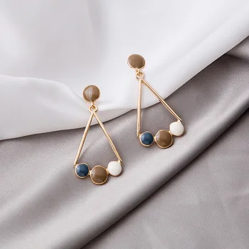 

Simple Triangle Earrings Long Geometry Gentle Ear Stud