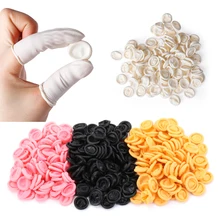 100 luvas descartáveis do protetor das pontas dos dedos dos pces antiderrapante de borracha natural anti-estático do dedo do látex berços da ponta dos dedos ferramenta durável