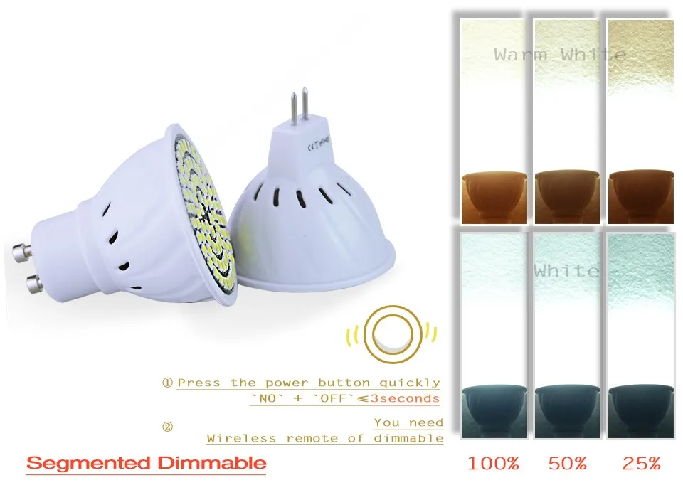 LED MR16 GU10 WHITE WARM WHITE  (3)