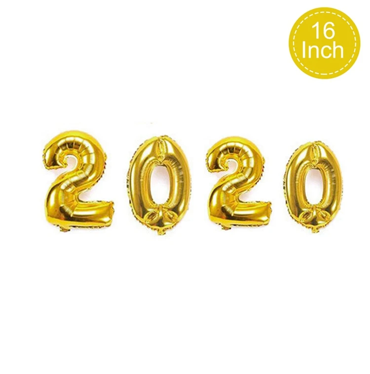 16inch 2020 gold Huiran Рождественское украшение для дома Navidad Новогоднее украшение для рождественской вечеринки посуда Счастливого Рождества баннер очки - Цвет: 16inch 2020 gold