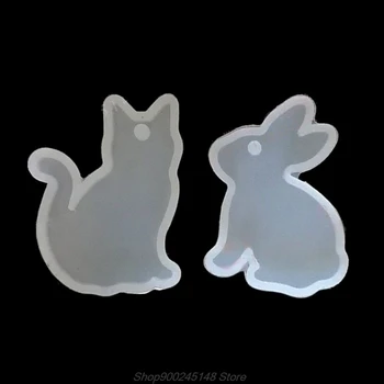 

DIY Rabbit Cat Silicone Resin Shaker Molds Animal Pendant Necklace Quicksand Jewelry Mold Tools Key Chain Jy14 20 Dropship