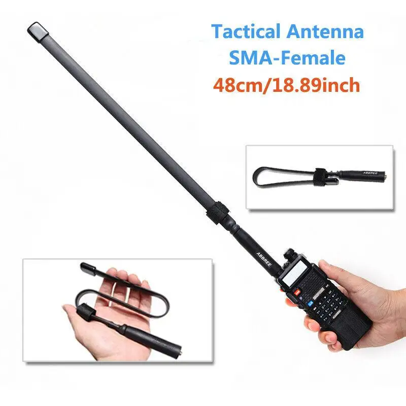 

Insotck 2019 Tactical Antenna SMA-Female Dual Band VHF UHF 144/430Mhz Foldable For Walkie Talkie Baofeng UV-5R UV-82 UV5R