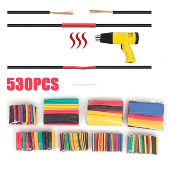 

530pcs Heat Shrink Tubing Tube Wire Insulation Sleeving Kit Car Electrical Shrinkable Cable Wrap Set Assorted Polyolefin