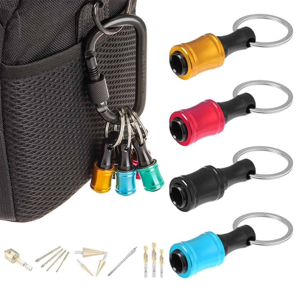 1/4" Multi-functional Extension Bar Quick Release Electric Drill Tool Parts Hex Shank Screwdriver Bit Holder Conversion Keychain