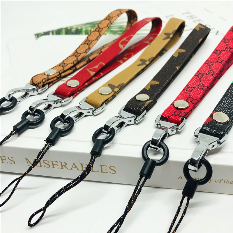 

High-grade leather lanyard key chain strap neck strap with key card ID card pass badge mobile phone USB badge clip DIY sling