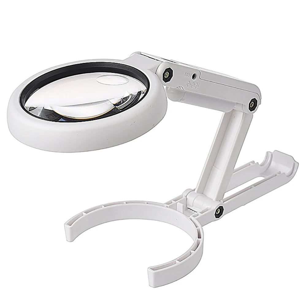 LED Magnifier Magnifying Glass Lamp 5X 11X 8 Foldable Super Bright