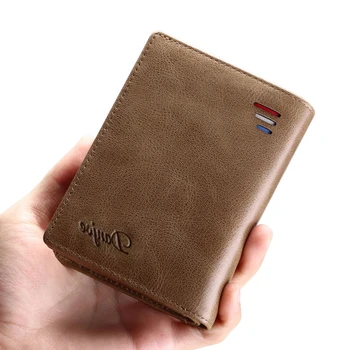 

Men Wallets Genuine Leather Male Purse Multi-Functional Zipper Coin Pocket Real Cowhide Wallet Men Vintage Card Holder