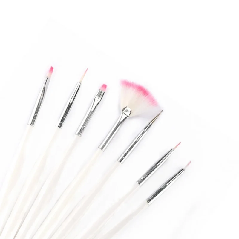 Purple/White/Gold 7pcs/Set Nail Art Painting Brush Pen Manicure Tools  For Acrylic Powder UV Gel Polish Brushes Tools 2
