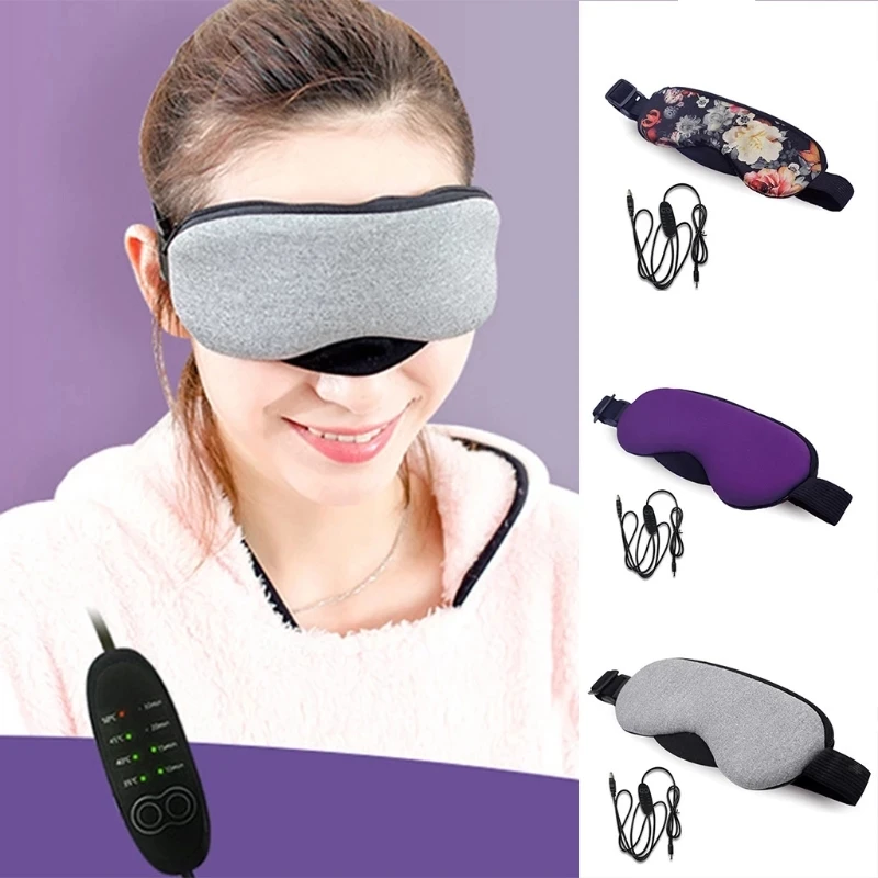 

USB Heating Steam Eyeshade Sleeping Eye Mask Anti Dark Circle Eye Patch Eye Massager Fatigue Relief Sleep Travel Eye Shade Mask