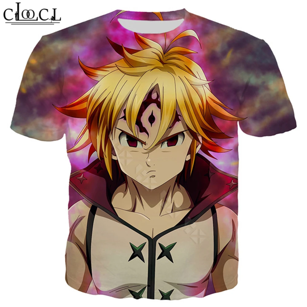 T Shirt 15 Футболка с надписью «Seven Deadly Sins» для мужчин и женщин, 3D принт, Meliodas, грех гнева, футболки с коротким рукавом, Повседневная Уличная одежда, модные пуловеры - Цвет: T Shirt 15