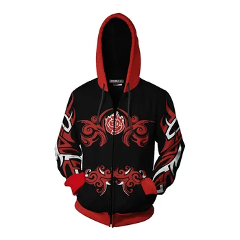 

Anime NEW Season One Hoodie 3D Sweatshirt Cosplay Costume Zip Up Rose Hoodie Jacket Coat Hoodies with Roses
