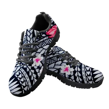 

Samoan Tribal Plumeria Pattern Sneakers For Women Fashion Soft Breathable Wlaking Shoes For Outdoor Size 35-45 Shoes Casual