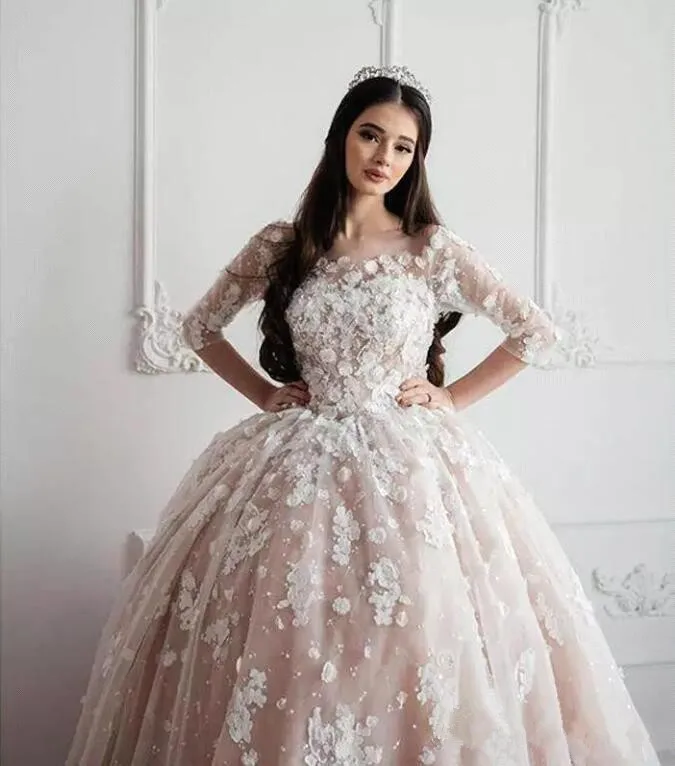 Vestido De Noiva свадебное платье с аппликацией из тюля для невесты Роскошное Свадебное бальное платье свадебное платье es плюс размер кружевное свадебное платье