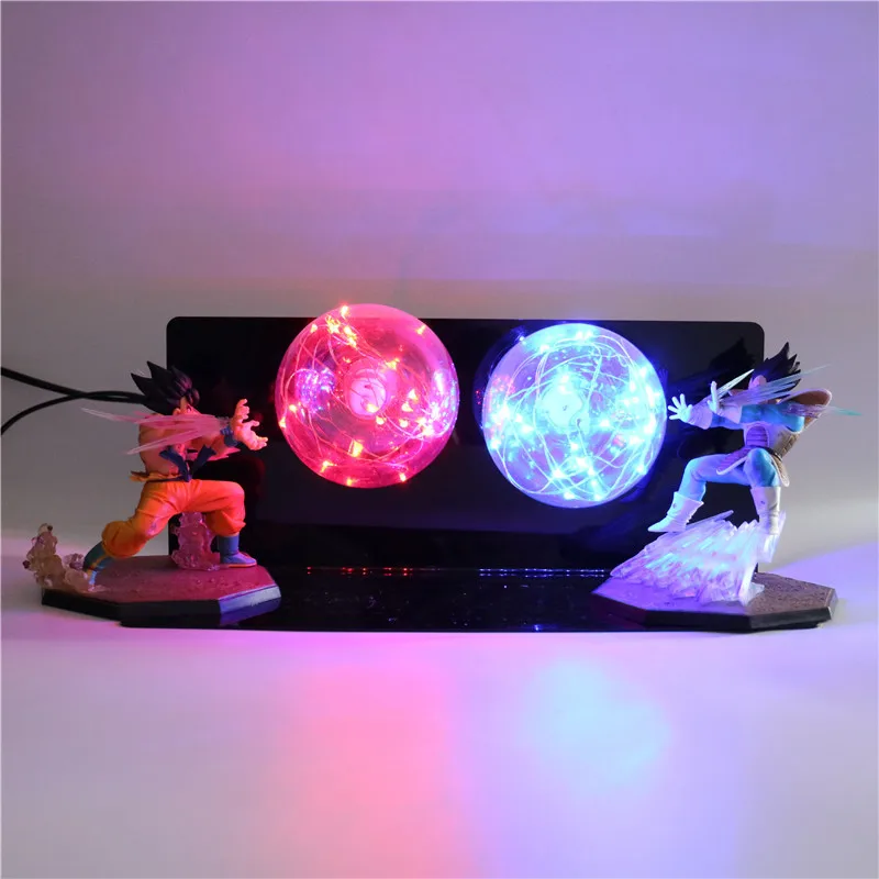 Dragon Ball Z 3D лампа детские фигурки DIY светодиодный Сон Гоку против Вегета аниме модель luminaria детский ночной Светильник для спальни