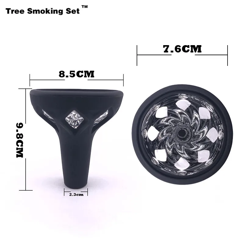 Новинка стеклянная черная силиконовая чаша для интерполяции аксессуары кальяна