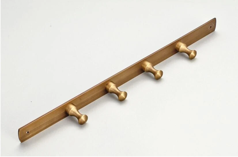 Solid Brass Antique Finish Bathroom Towel Hook Wall Hook Door Hanger Clothes Robe Hook Multi-function Row of hooks