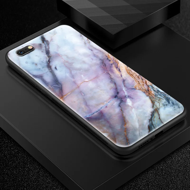 Закаленное стекло чехол для iPhone 5 5S SE 6 6S 7 8 Plus X XR XS MAX TPU Рамка для OnePlus 3T 5 5T 6 6T 7 7 Pro окрашенная текстура Капа