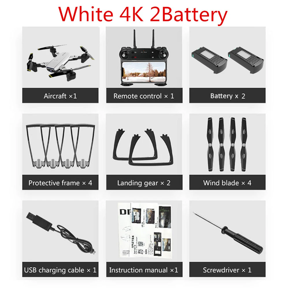white 4k 2B SG700-D Профессиональный Дрон для камеры 720 p/1080 p 4k HD WiFi FPV щетка Пропеллер для мотора длинная батарея воздушный Дрон на ру Квадрокоптер - Цвет: white 4k 2B
