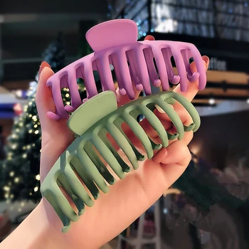 

1Pc Korean Solid Big Hair Claws Elegant Frosted Acrylic Hair Clips Hairpins Barrette Headwear for Women Girls Hair Accessories