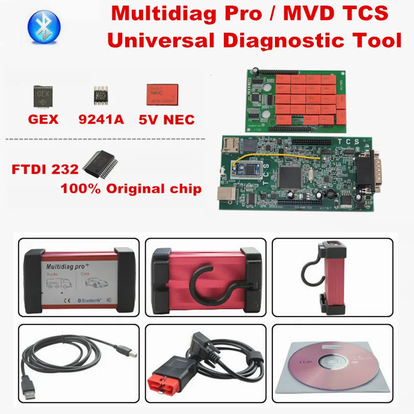 A + качественный TCS Multidiag Pro MVDdiag Bluetooth V3.0 PCB 2016.R0/ 5.00.12/2017 1 мультидиагностический