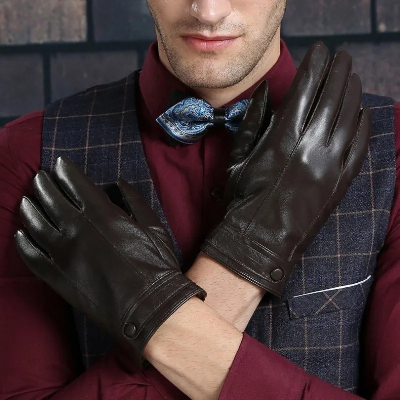 2020 высококачественные мужские короткие перчатки Модные из натуральной кожи