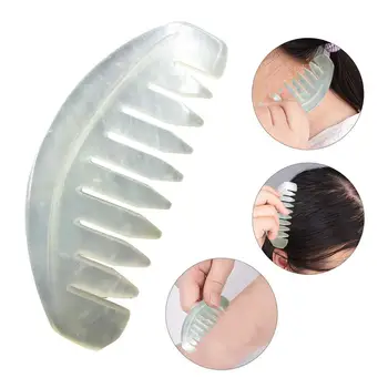 

1Pc Traditional Chinese Nature Jade Comb Massage Spa Acupuncture Head Therapy Trigger Point Treatment On Head