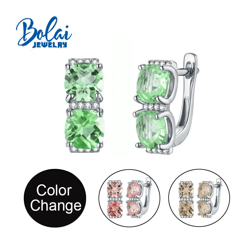 

7.2ct Cushion Cut zultanite earring color change diaspore jewelry solid 925 sterling silver for women earring bolai Jewelry