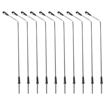

10Pcs 1/100 Scale Sand Table Street Lamp Model LED Street Lights Decoration 3V Single Head Lamppost Educational Toy Gift- Silver